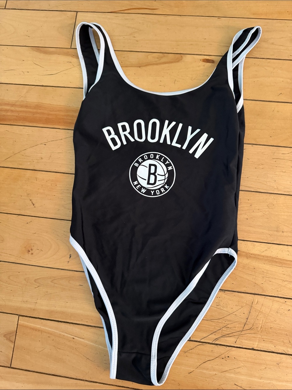 NBA Black One-Piece Swimsuit with White Trim